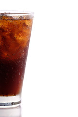 Close up glass of cold cola