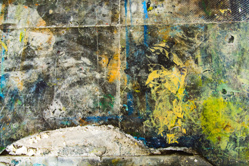 messy grungy paint on metal