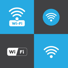 Set of different vector wireless and wifi icons. Free wi-fi icons and wifi applications