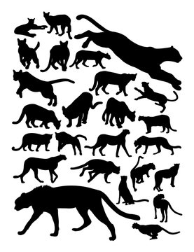 Cheetah and puma silhouette. Good use for symbol, logo, web icon, mascot, sign, or any design you want.