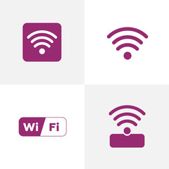 Wireless Network Symbol wifi icon. Free public wifi connection for a laptop or mobile device