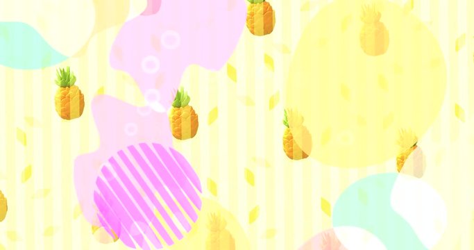 Stylish pineapple motion graphics background. 4096 x 2160 (Looped)