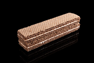 vanilla flavor wafer blocks on black background