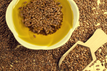 Traditional transparent flax oil