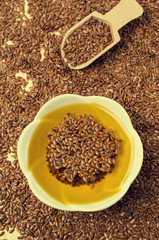 Traditional transparent flax oil