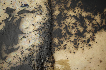 oil spill on beach