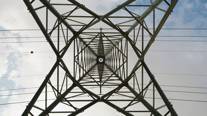 electric high voltage column with wires
