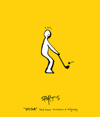 Fototapeta premium 스포츠 포스터 / 손으로 그린 스포츠 그림