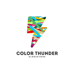Colorful Lighting Bolt Flash. Thunder Logo designs concept Icon