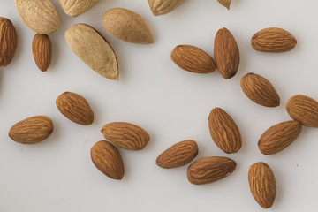 Almonds isolated on white background