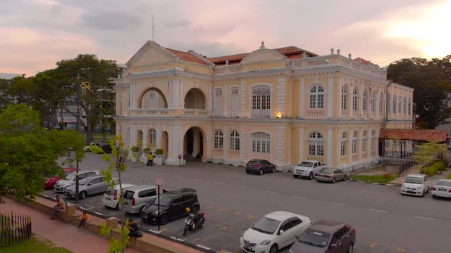 aerial shot of Georgetown City Hall Penang Mal