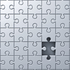 Missing jigsaw puzzle piece concept . 3D rendering.
