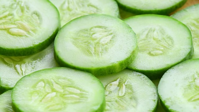 fresh sliced cucumber rotation