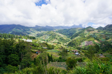 View of Kundasang Village in Sabah Malaysia.