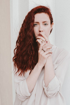Portrait of a ginger woman