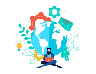 Work from home freelance concept for business