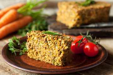 Vegetarian pate in shape of meatloaf © filirochka