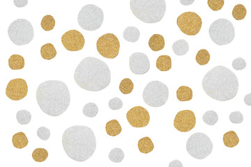 Gold and silver glitter paper cut background - isolated