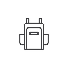 Tourist bag outline icon. linear style sign for mobile concept and web design. Hiking Backpack simple line vector icon. Symbol, logo illustration. Pixel perfect vector graphics