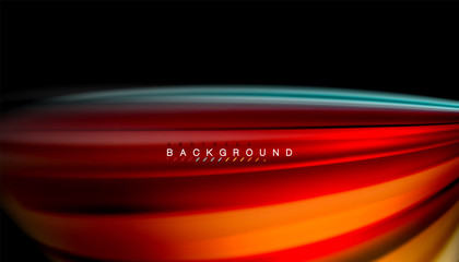 Fluid mixing colors, vector wave abstract background