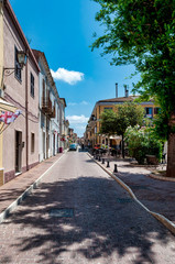 Fototapeta na wymiar Street in sardinian city of Porto Torres