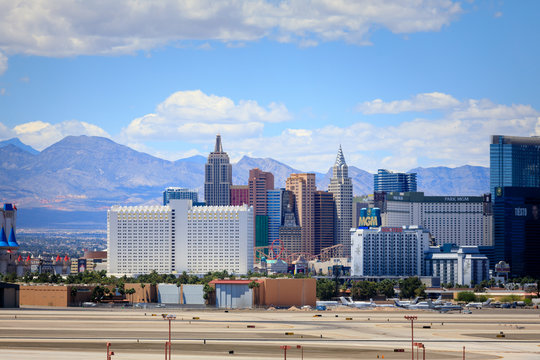 Vegas Strip, 3.8 mile stretch featured with world class hotels and casino in Las Vegas, Nevada