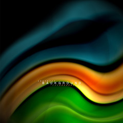 Fluid mixing colors vector wave abstract background design. Colorful mesh waves