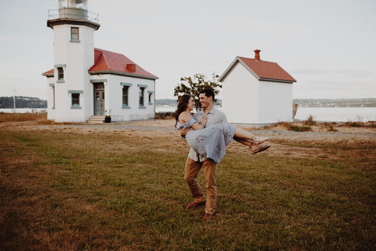 Lighthouse engagement session