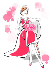 くつろぎタイム　赤ドレス