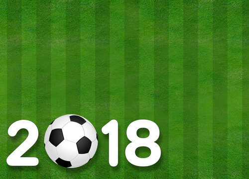 2018 soccer ball on grass