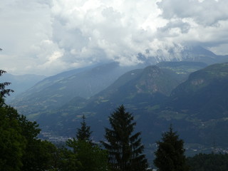 Obraz premium bad weather in the mountains of south tyrol italy europe