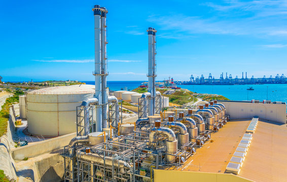 View of Delimara power plant near Marsaxlokk, Malta