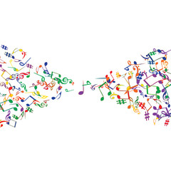 Musical Signs. Modern Background with Notes. Vector Element for Musical Poster, Banner, Advertising, Card. Minimalistic Simple Background.