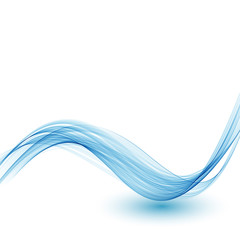 Blue transparent vector wave.