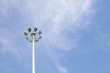 sportlight in blue sky