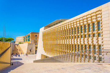 View of the Maltese parliament in Valletta, Malta