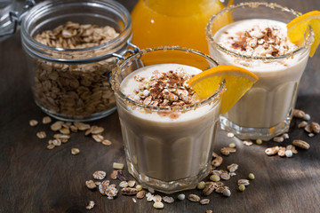 milkshake with oatmeal and orange