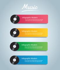 Obraz premium vinyl record with cover mockup infographic background vector