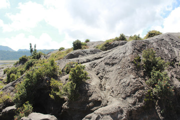 Fototapeta premium Rocks in the crater of Mount Bromo, Mount Bromo in Bromo Tengger Semeru National Park, East Java, Indonesia