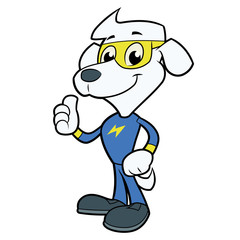 Naklejka premium Dog hero posing 2