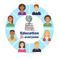 Education for everyone flat poster