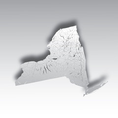U.S. states - map of New York with paper cut effect. Please look at my other images of cartographic series - they are all very detailed and carefully drawn by hand WITH RIVERS AND LAKES.