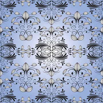Abstract vintage flowers seamless pattern.