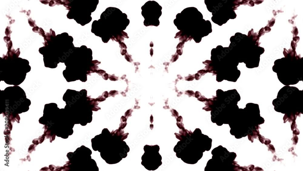Poster black ink dissolves in water on white background with luma matte. 3d render of computer simulation. 