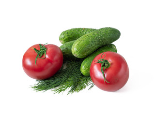 Dill. tomatoes and cucumbers