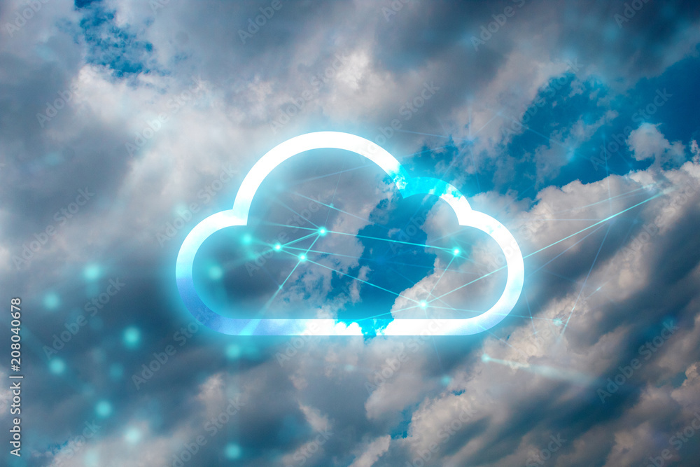 Poster cloud storage with networking internet digital technology
