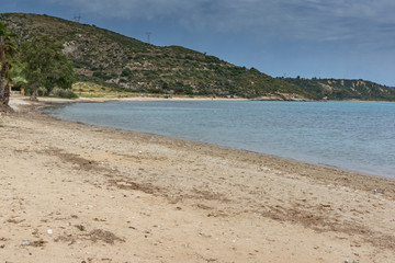 Landscape with sand beach in Kefalonia, Ionian Islands, Greece