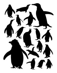 Fototapeta premium Silhouette of penguins. Good use for symbol, logo, web icon, mascot, sign, or any design you want.