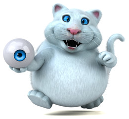 Naklejka premium Fun cat - 3D Illustration