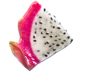 Dolly shot of dragon fruit on white background